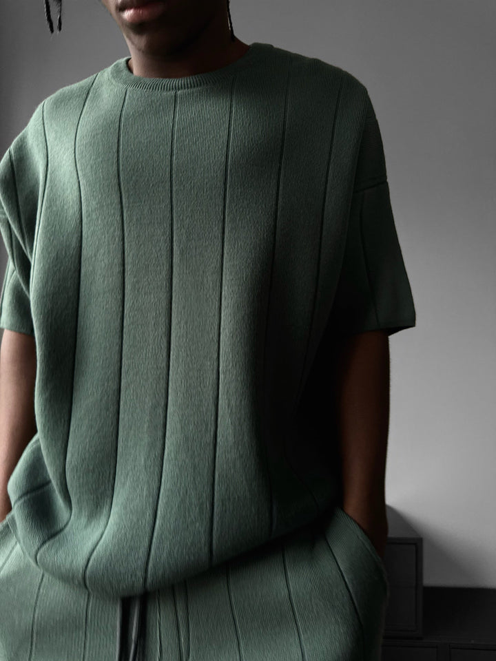 Koszulka Oversize Line Knit - Petrol