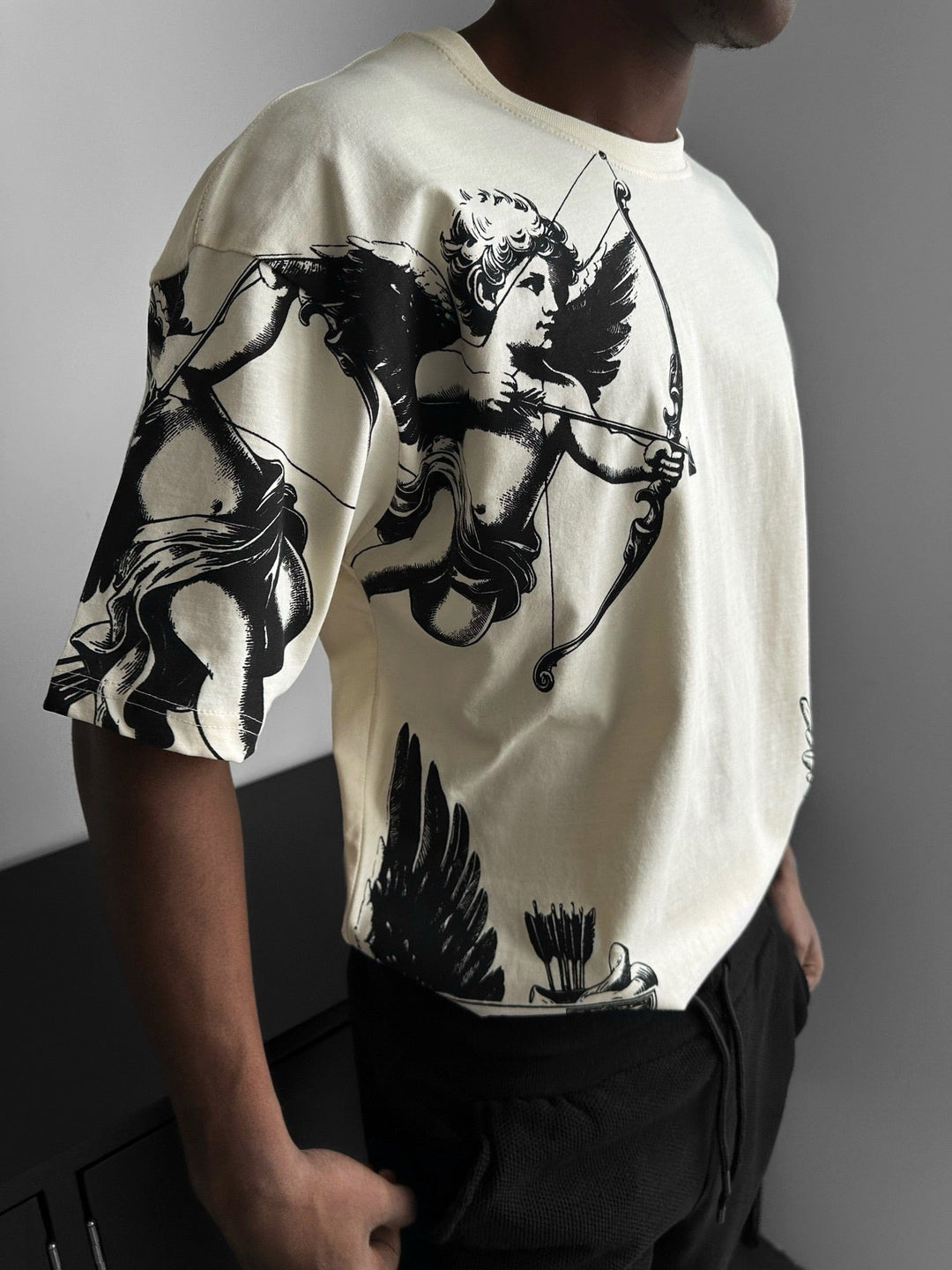 T-Shirt Oversize Guardian Angels - Antyczna Biała