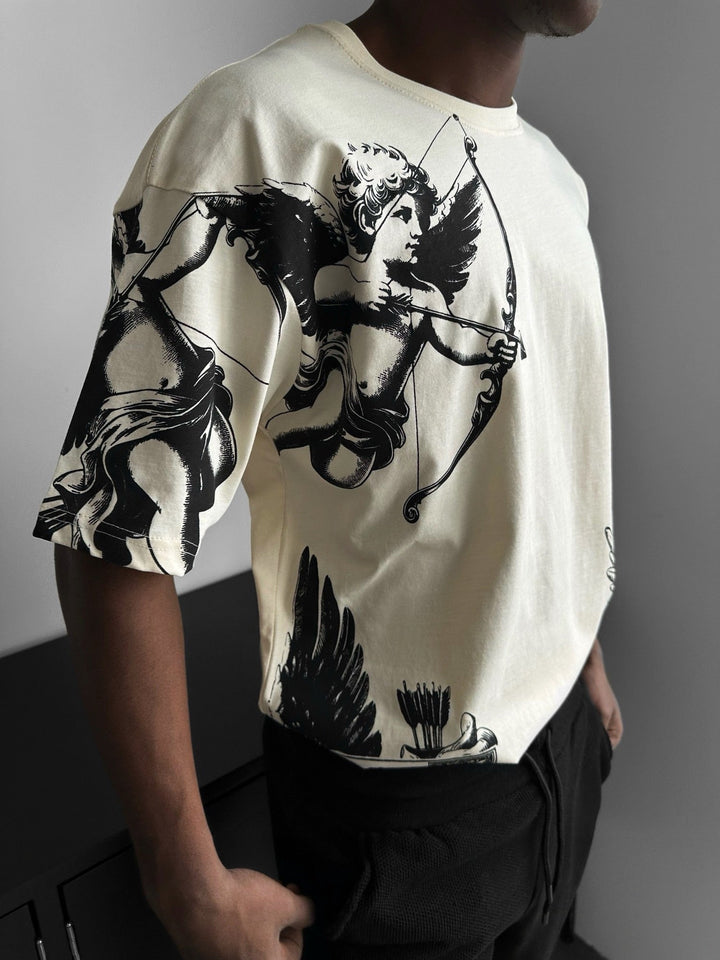T-Shirt Oversize Guardian Angels - Antyczna Biała