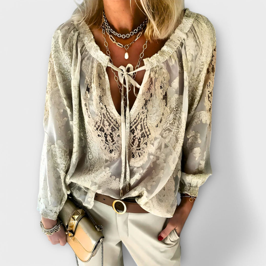 Romantic Tie-Neck bluzka
