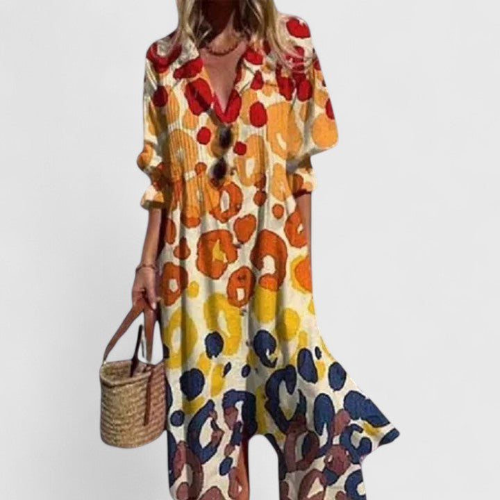 Elegancki Multicolor boho sukienka
