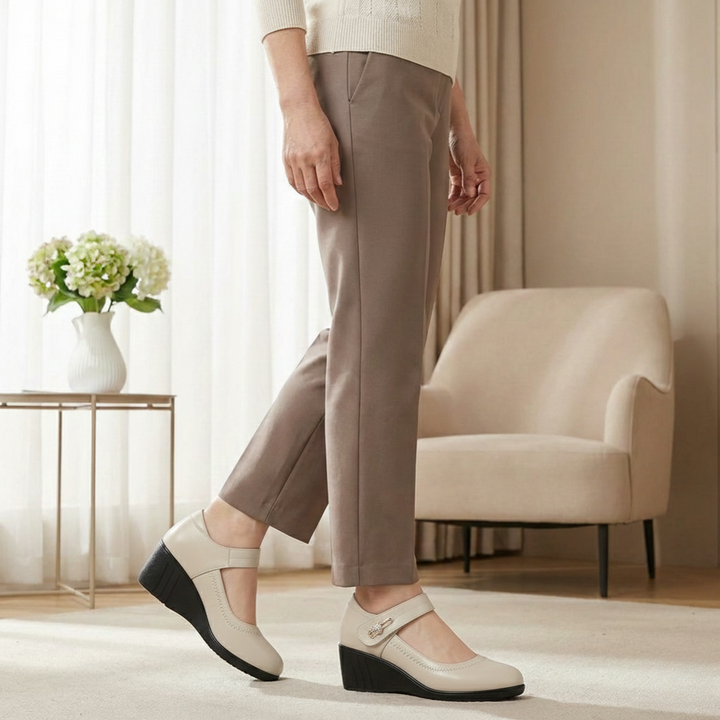 Elegancki średni-obcas komfort buty