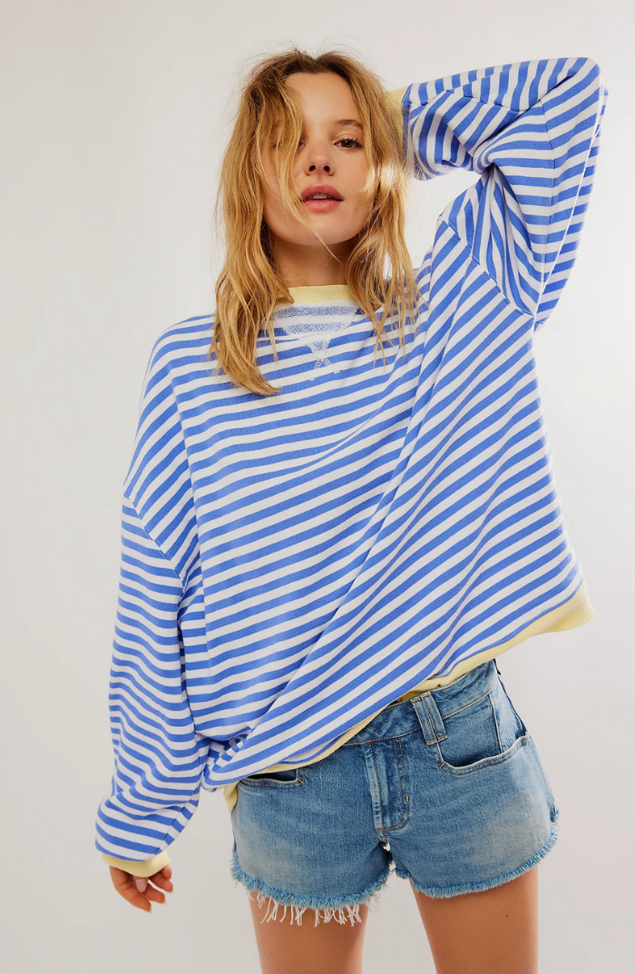 W paski Round-Neck sweter