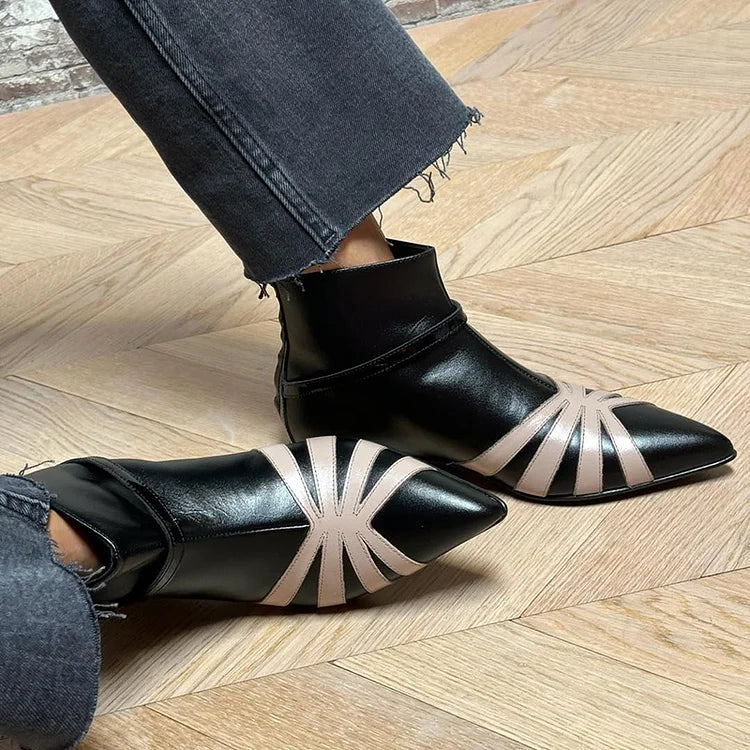 Stylowy Pointed Geometric botki