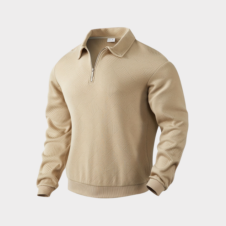 Fakturowany zamek 1/2 sweter