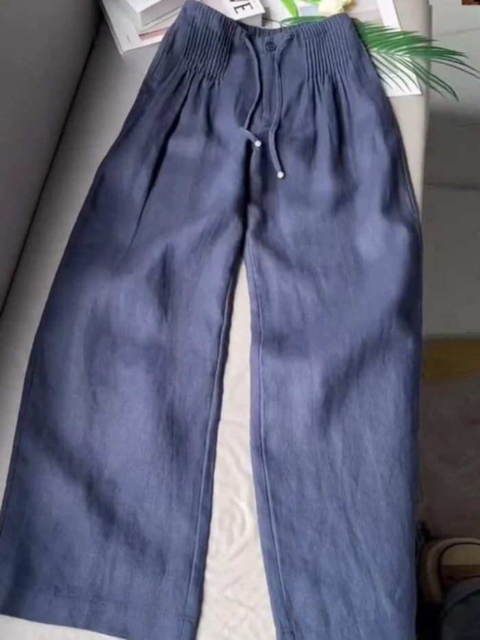 Elegancki szeroki nogawka koronka spodnie