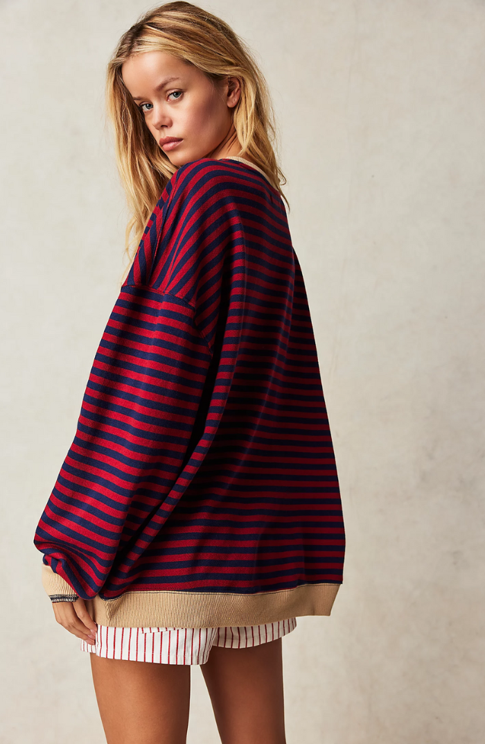 W paski Round-Neck sweter