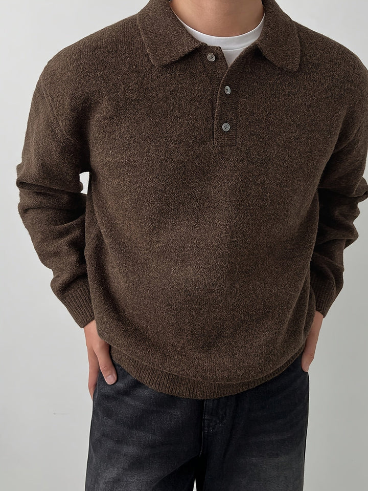 Elegancki polo kołnierz sweter