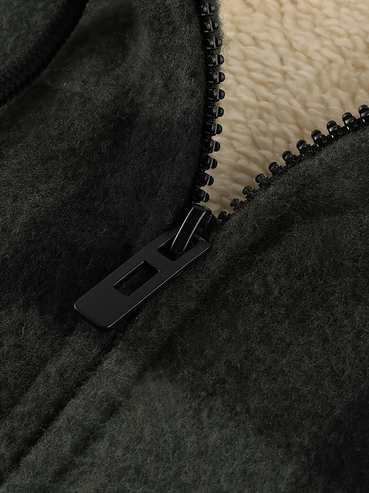Przytulny z kapturem Zip-Up kurtka