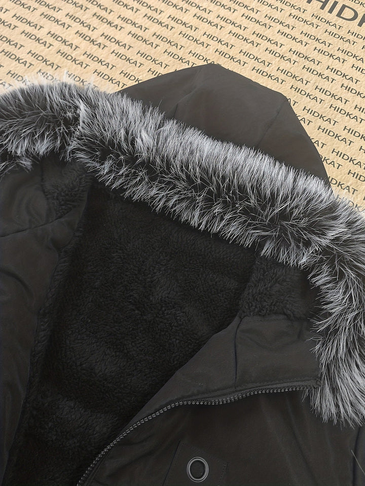 Z kapturem Mid-Length parka kurtka