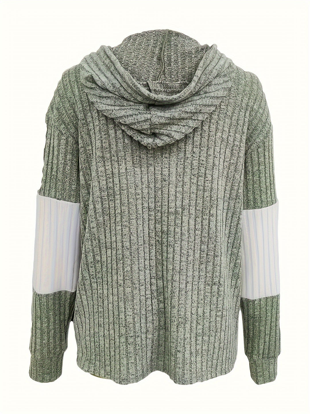 Przytulny blok kolorów Zip-Up bluza z kapturem