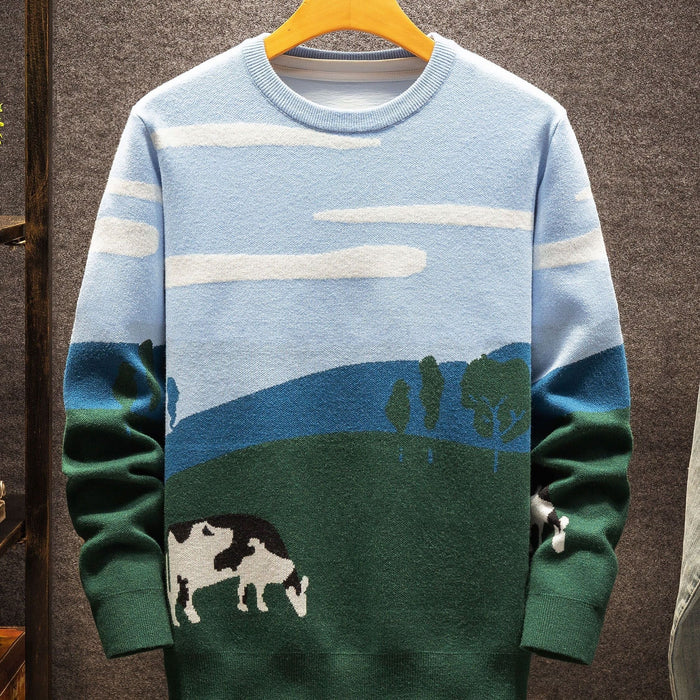 Pastoral Scene sweter z okrągłym dekoltem