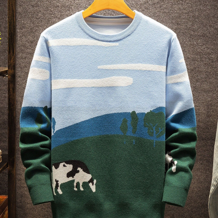 Pastoral Scene sweter z okrągłym dekoltem