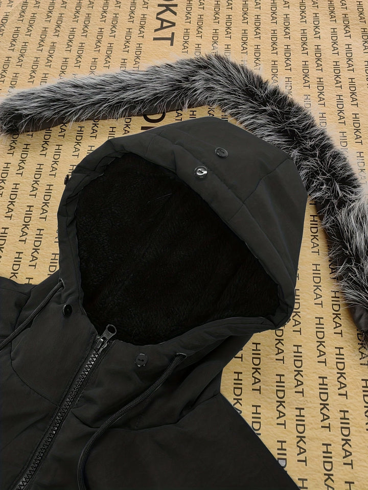 Z kapturem Mid-Length parka kurtka