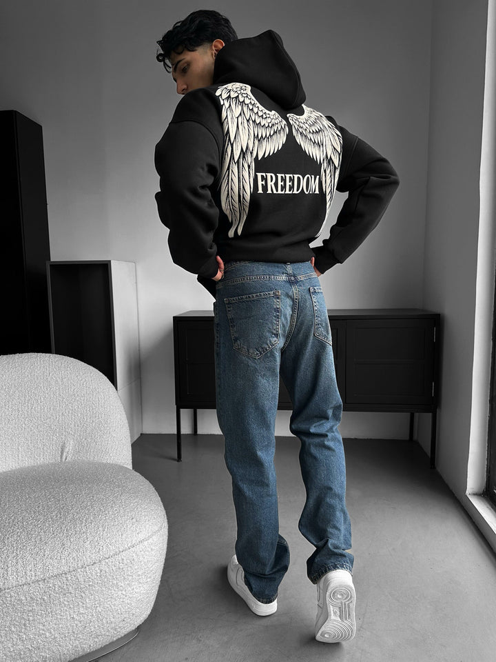 Oversize Freedom Hoodie - Czarny