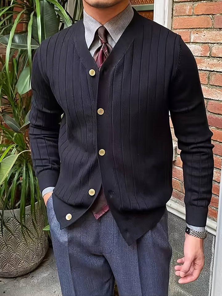 Prążkowany Button-Up kardigan
