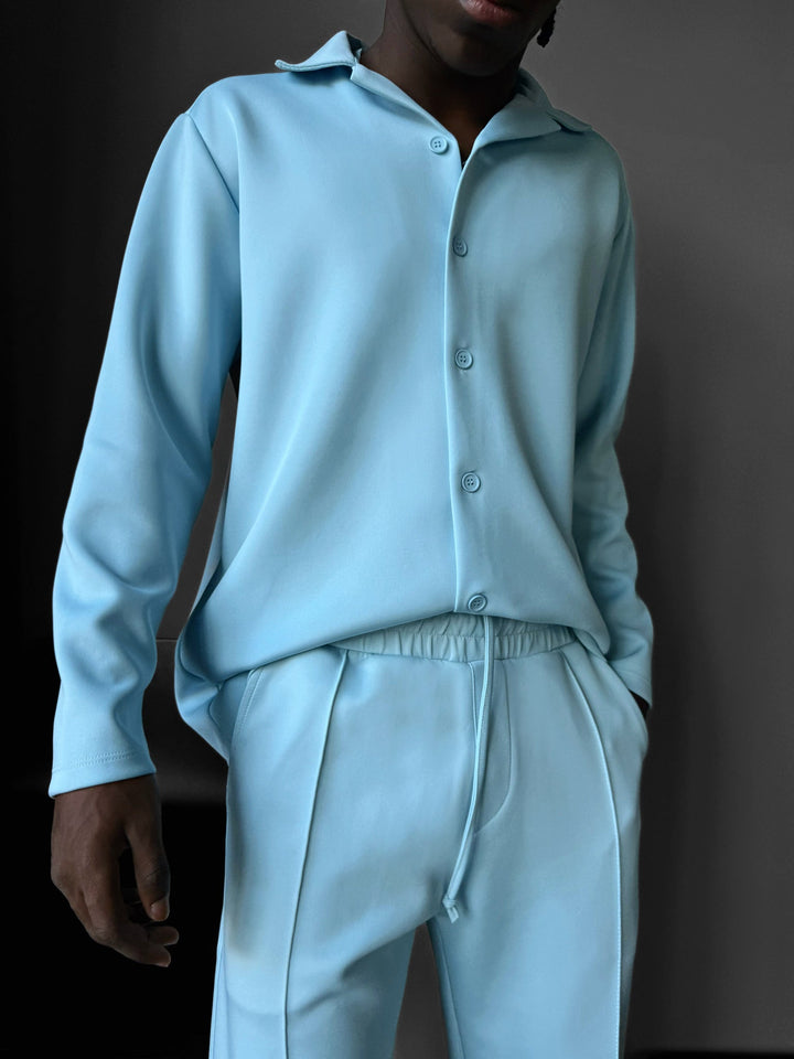 Koszula Oversize Diver z Długim Rękawem - Babyblue