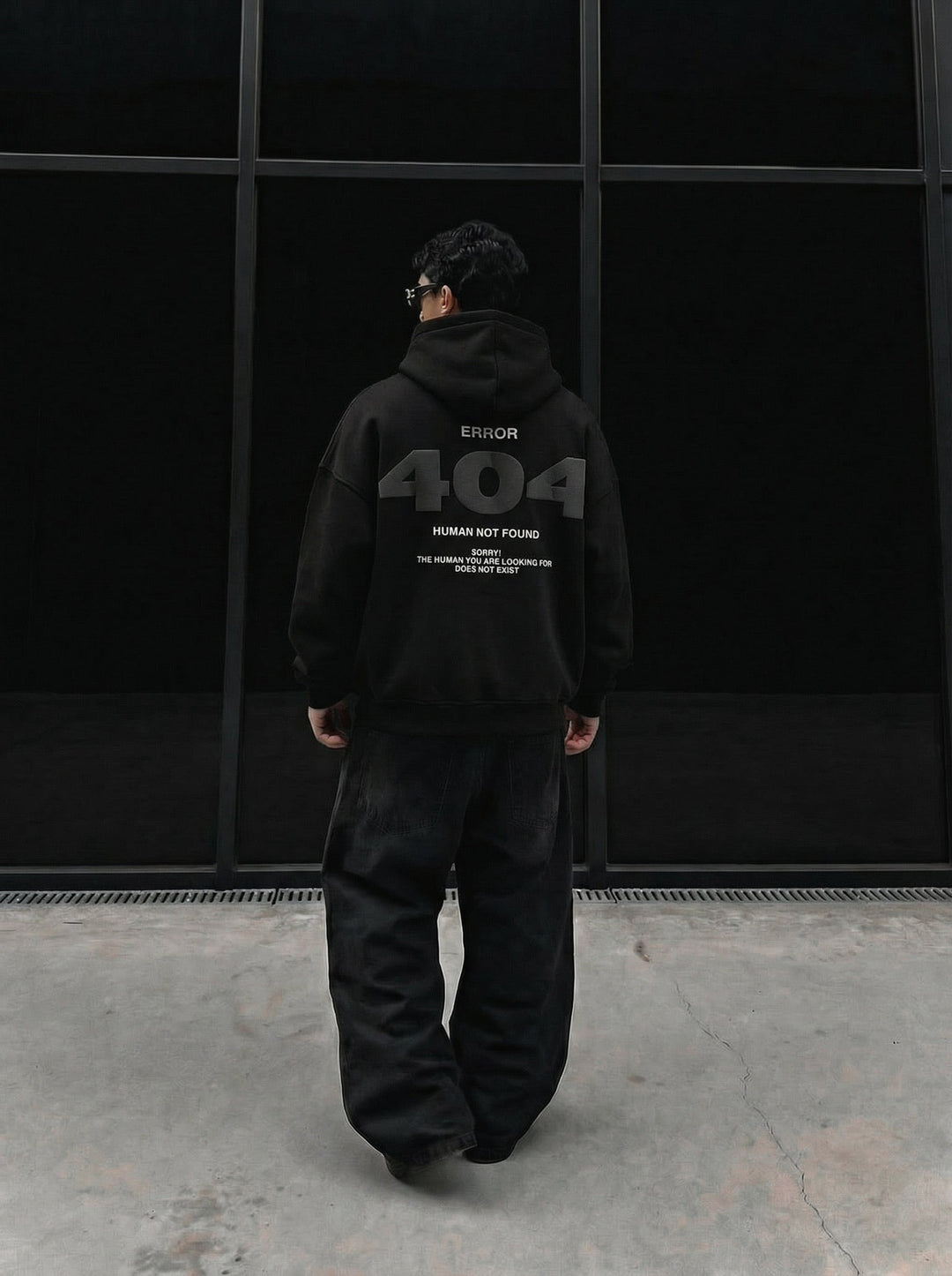Oversize 404 Hoodie - Czarny