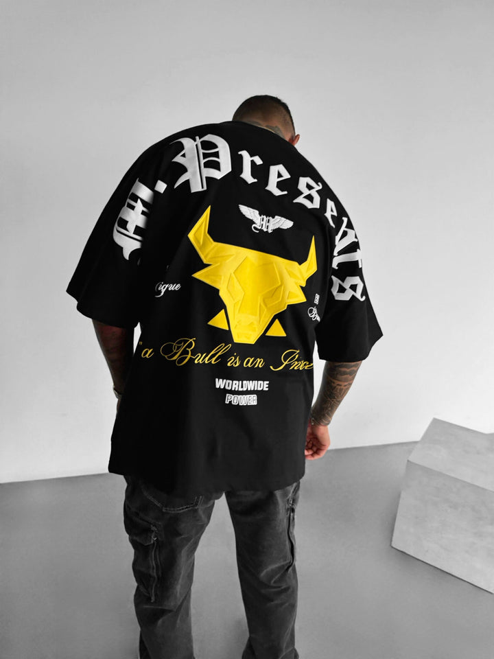 Koszulka Oversize Bull Worldwide - Czarna i Żółta