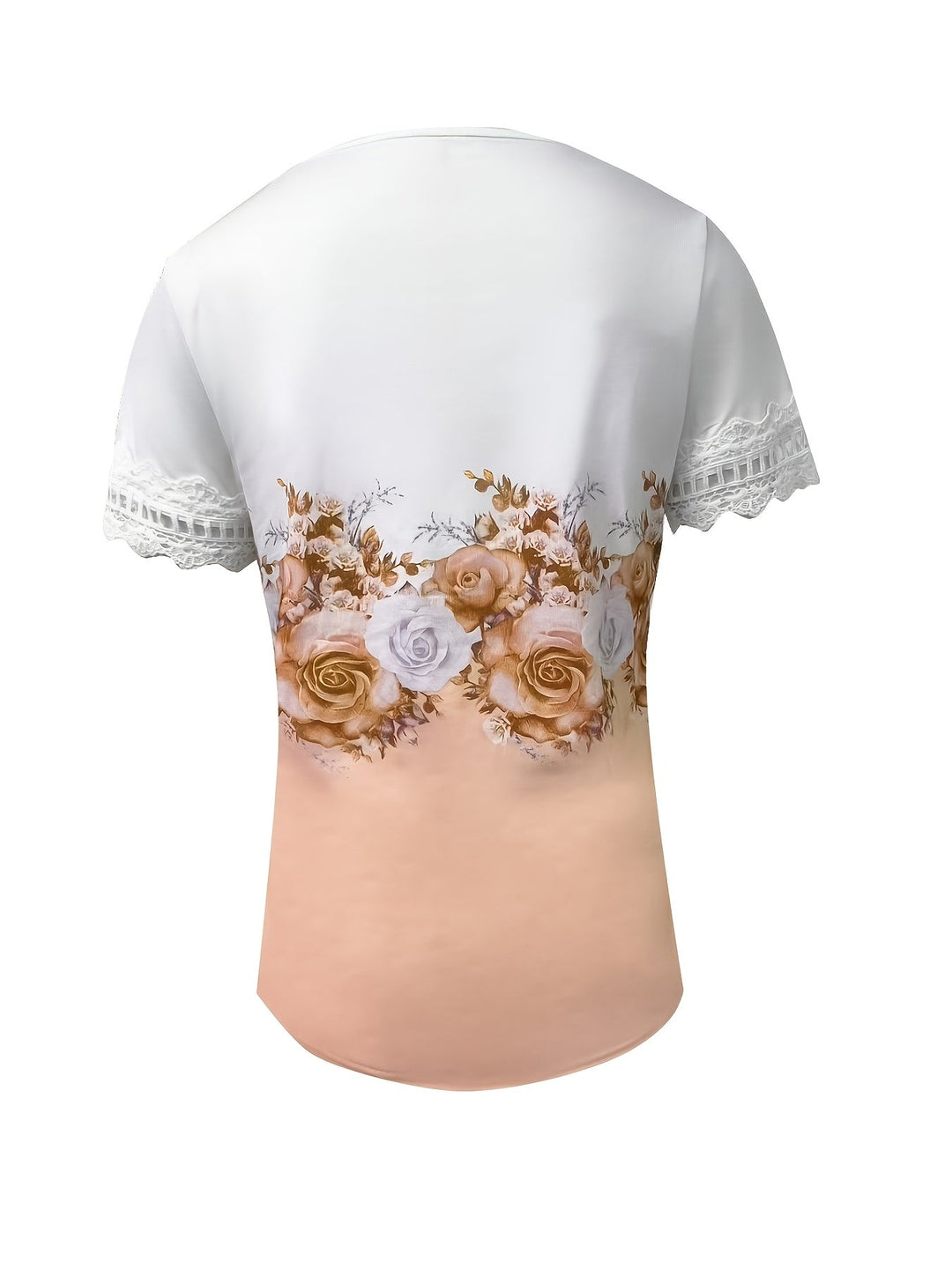 Obszyty koronką kwiatowy top