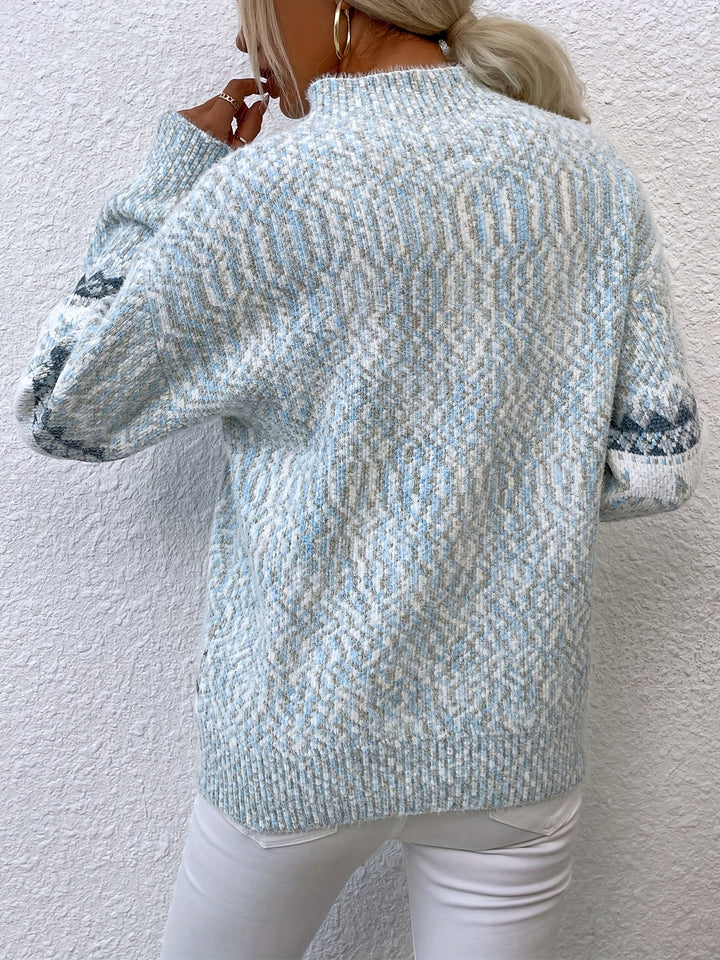 Przytulny Snowflake półgolf sweter