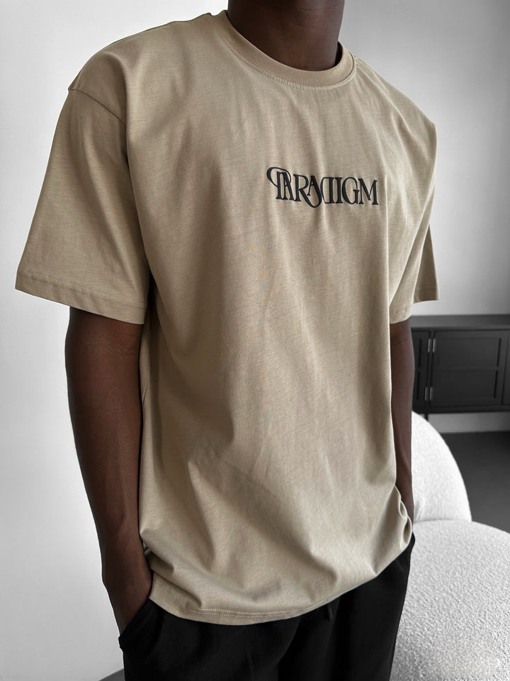 Oversize Paradigm T-Shirt - Beżowy