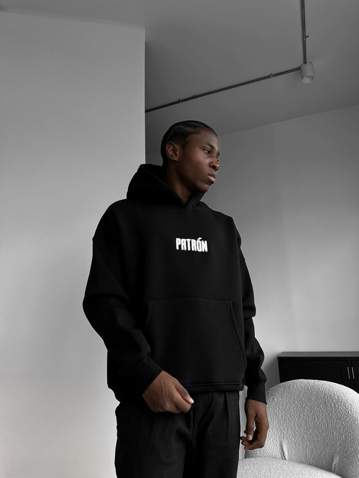 Hoodie Oversize z Detalami - Czarny i Biały