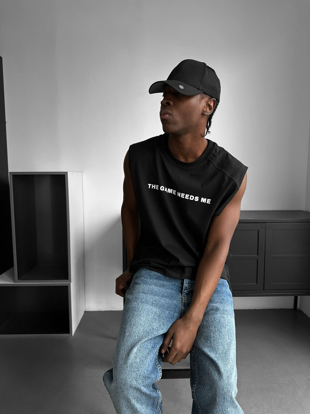 Oversize Game Tanktop - Czarny