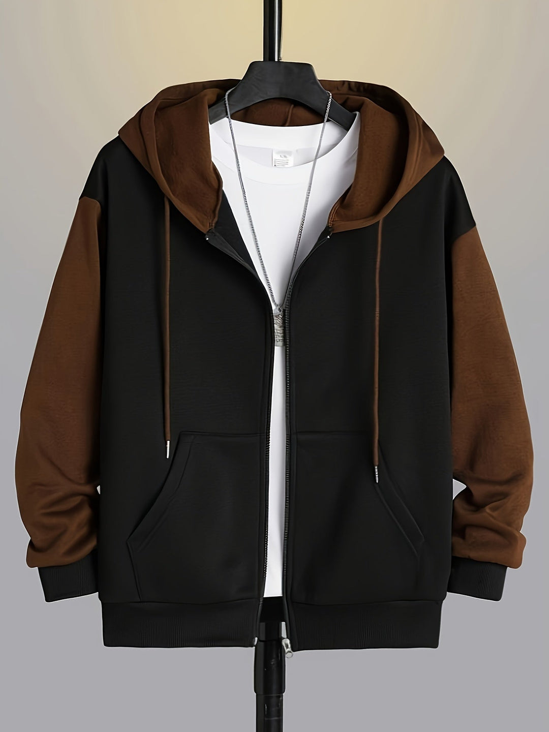 Blok kolorystyczny Zip-Up bluza z kapturem