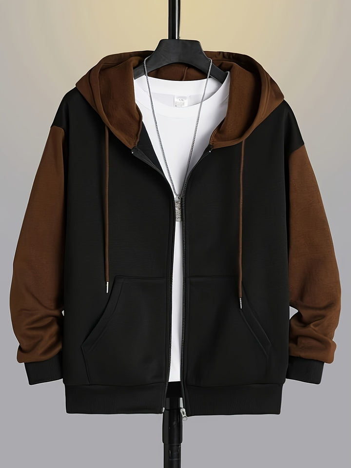 Blok kolorystyczny Zip-Up bluza z kapturem