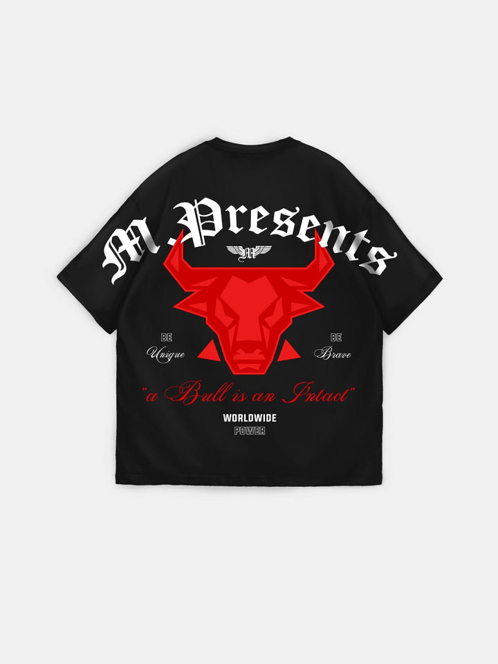 T-shirt Oversize Bull Worldwide - Czarny i Czerwony