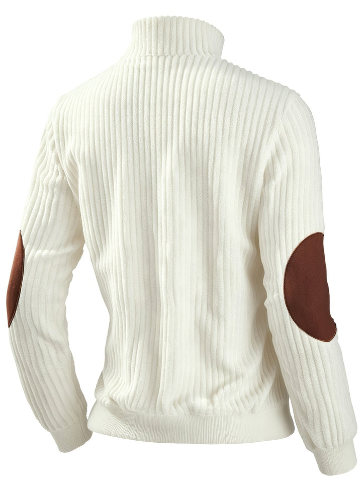 Prążkowany zamek 1/4 sweter