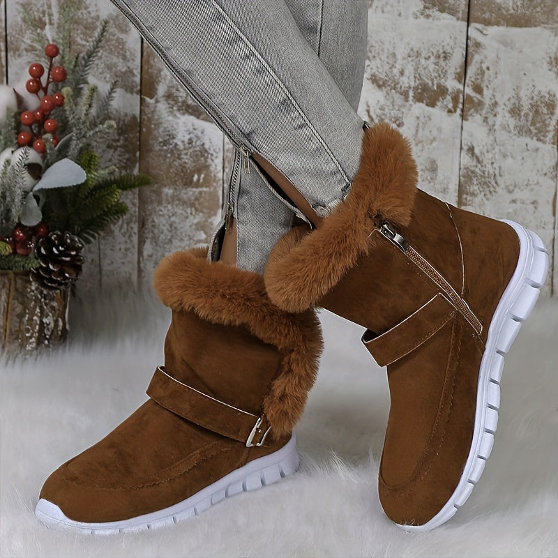 Przytulny pluszowy-obszyty buty zimowe
