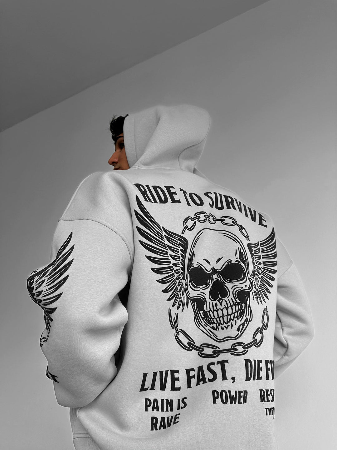 Hoodie Oversize Ride to Survive - Szary
