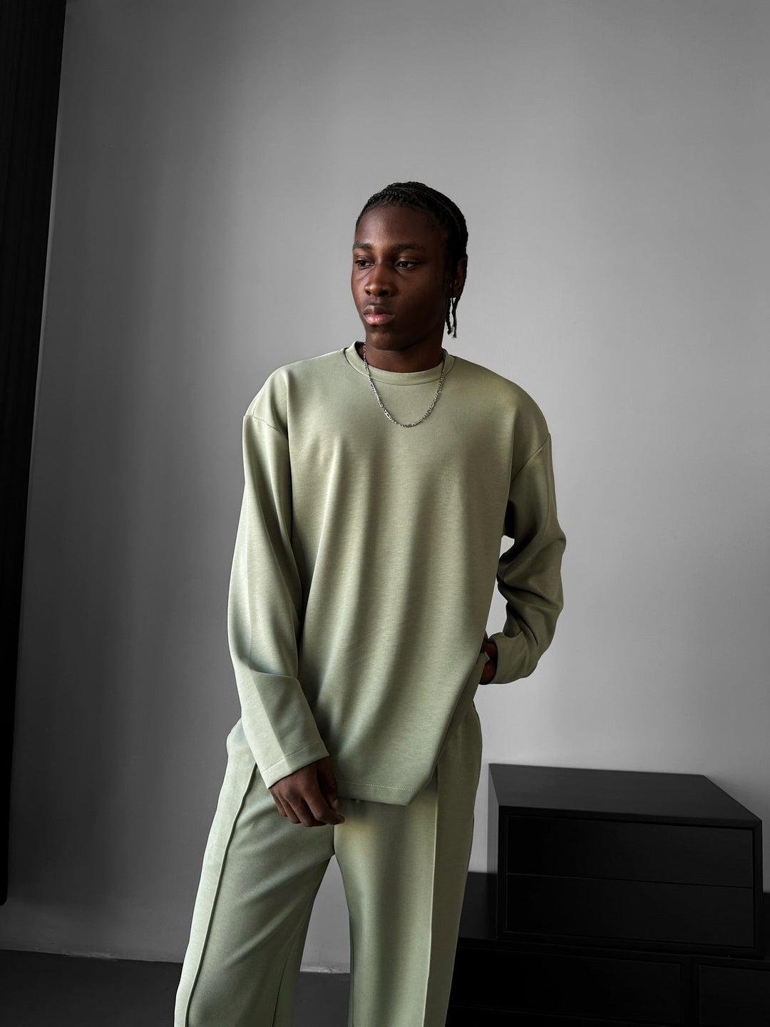 Oversize Modal Sweatshirt - Miętowy Zielony