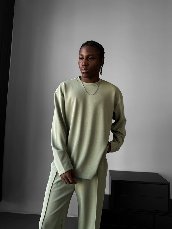 Oversize Modal Sweatshirt - Miętowy Zielony