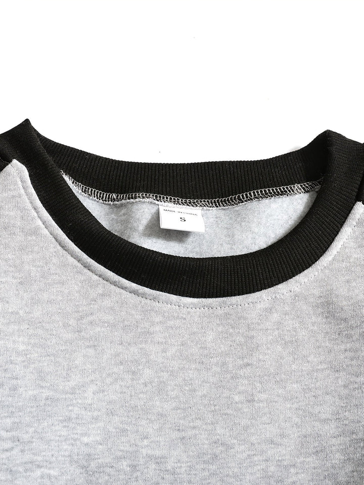 Klasyczny Raglan bluza z okrągłym dekoltem