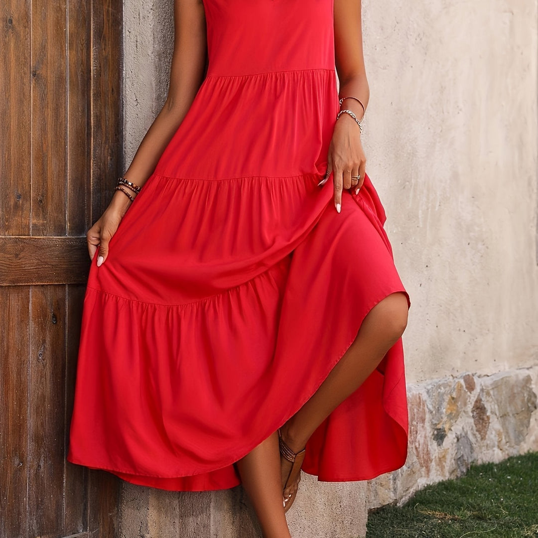 Zwiewny Tiered sukienka maxi