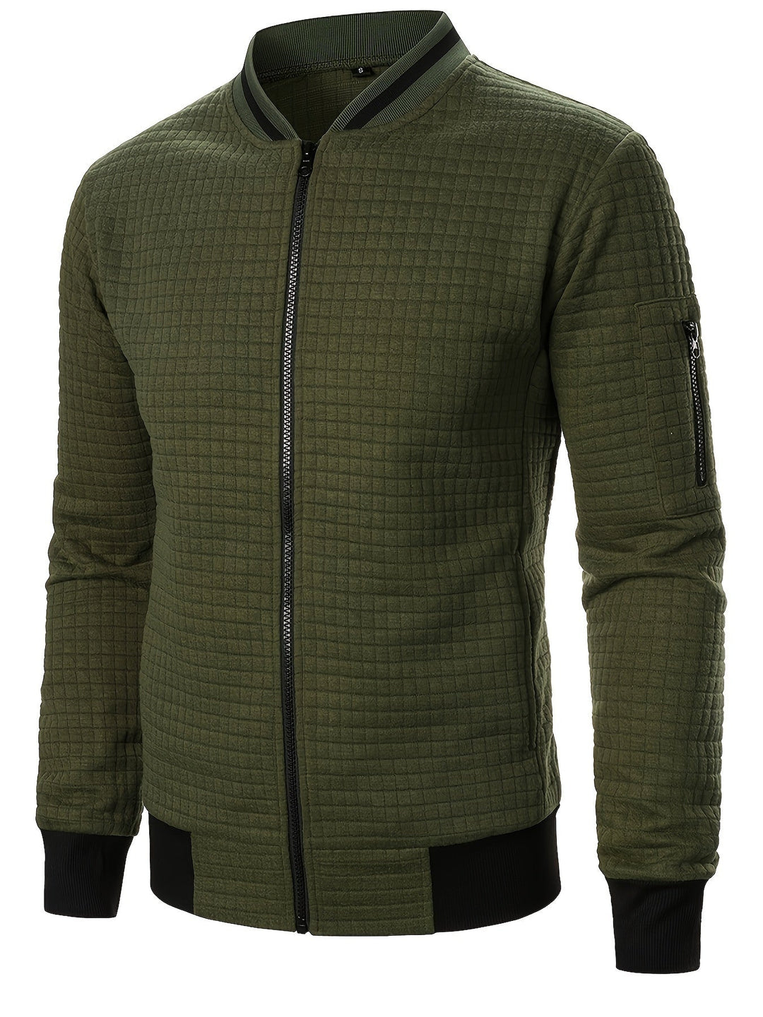 Fakturowany Zip-Up Bomber kurtka