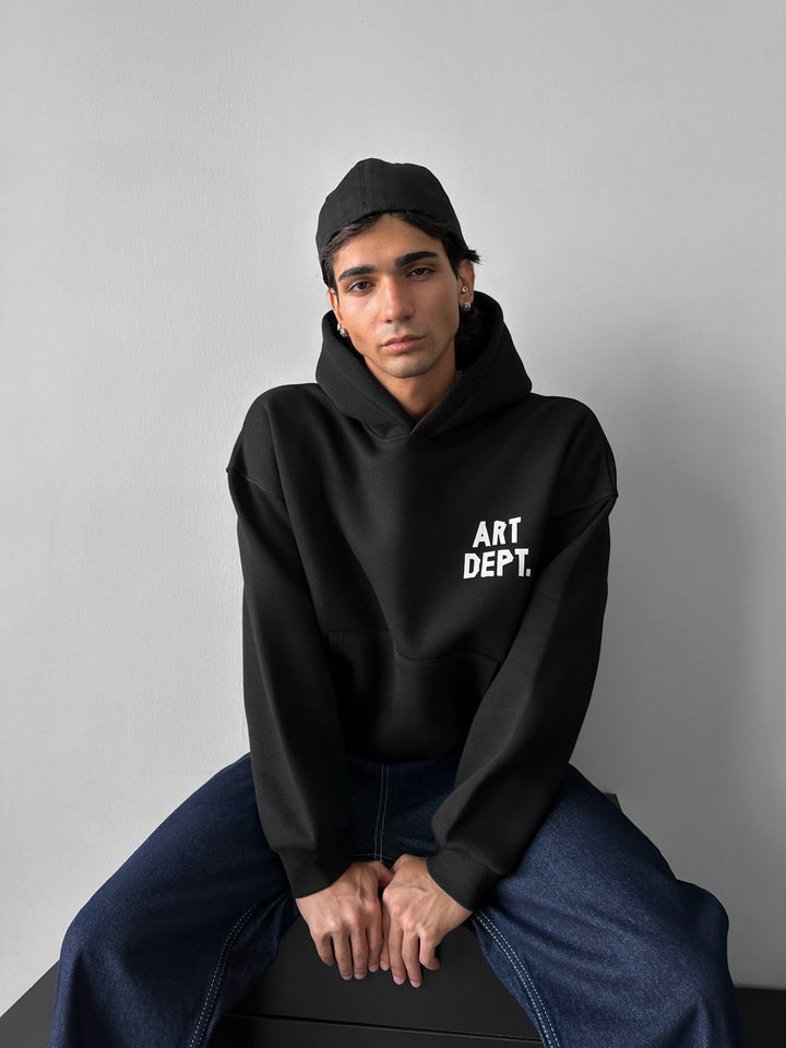 Oversize Art Dept. Hoodie - Czarny