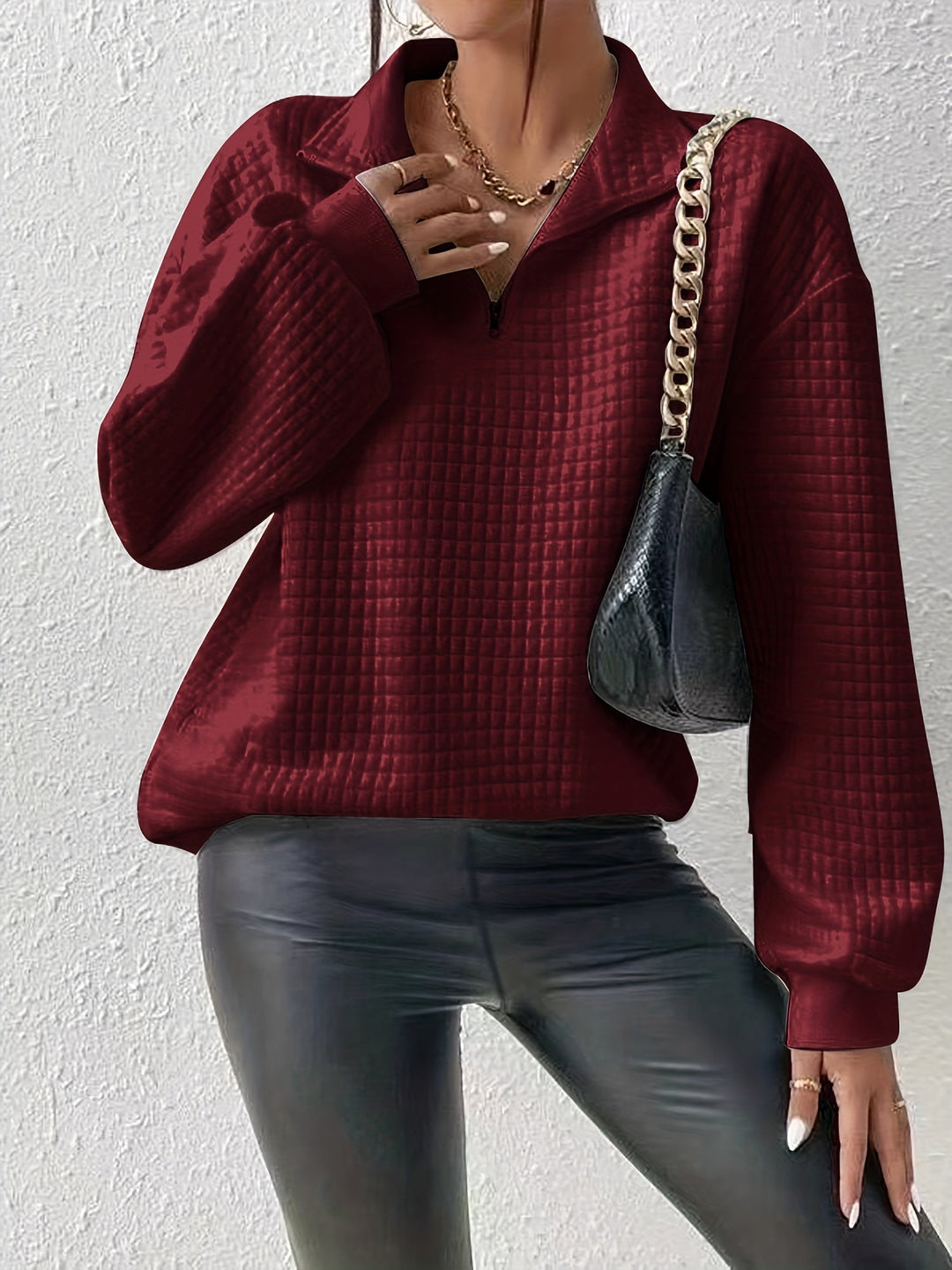 Swobodny zamek 1/4 sweter