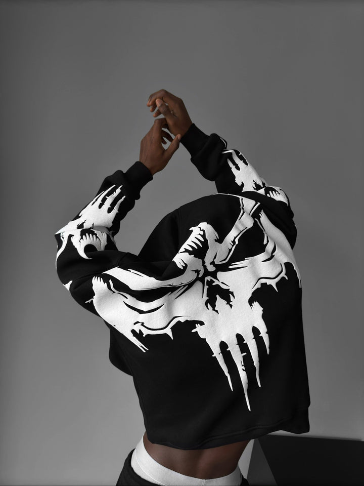Oversize Ghost Hoodie - Czarny