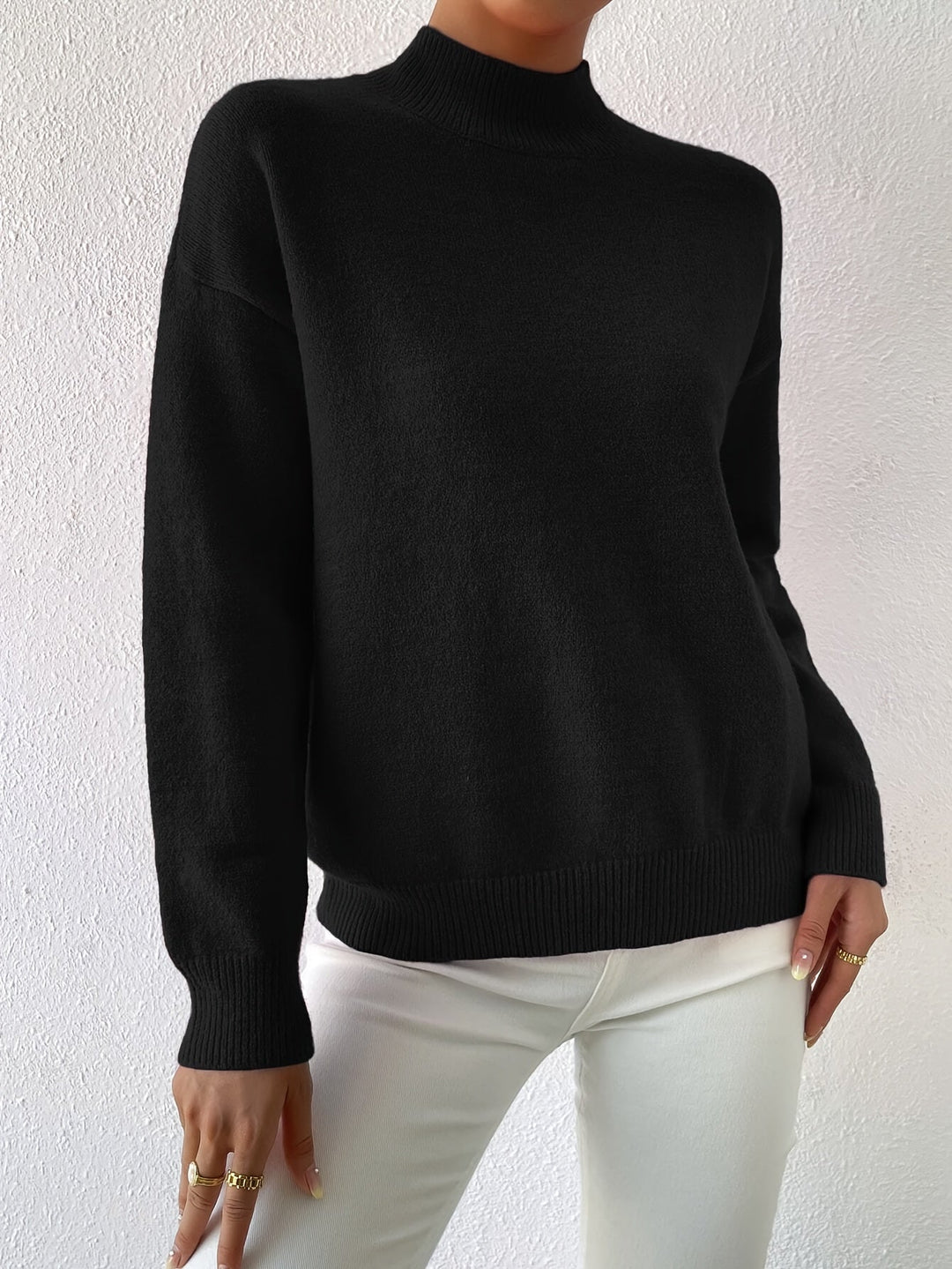Elegancki imitacja szyja sweter