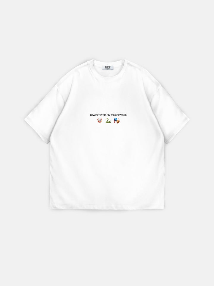 Oversize "Świat Dziś" T-shirt - Ecru