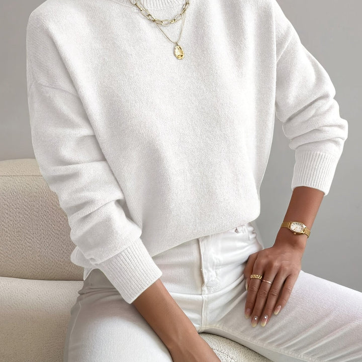Elegancki imitacja szyja sweter