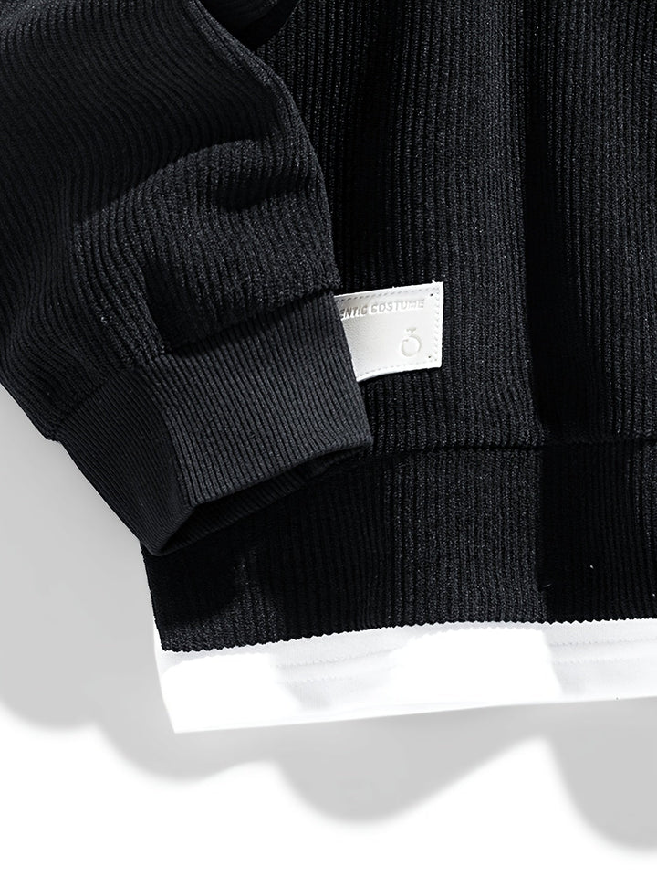 Layered okrągły dekolt bluza