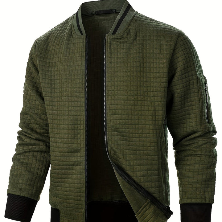 Fakturowany Zip-Up Bomber kurtka