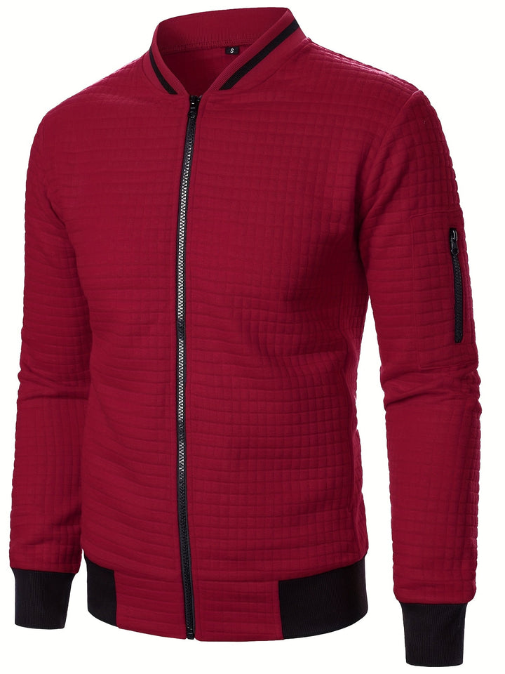 Fakturowany Zip-Up Bomber kurtka