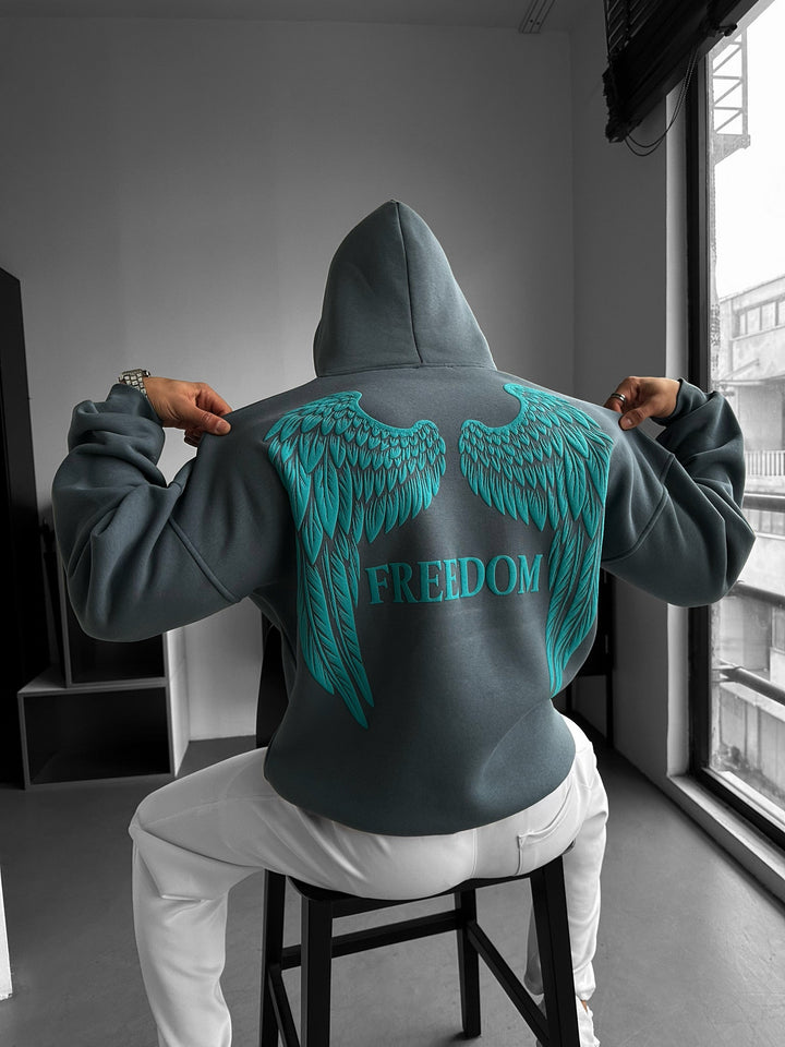 Oversize Freedom Hoodie - Burzowa Pogoda