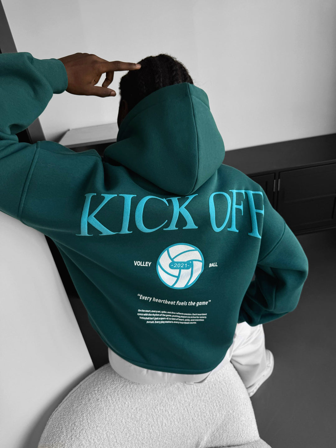 Oversize "KICK OFF" Hoodie - Morska Moszcz